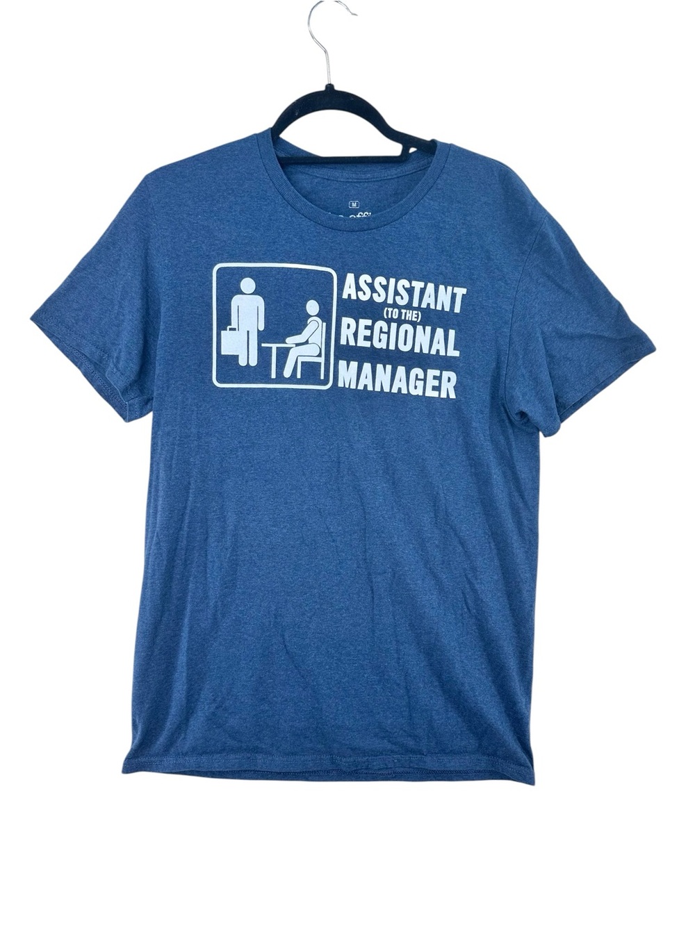 The Office unisex size medium assistant to the regional manager t-shirt in blue